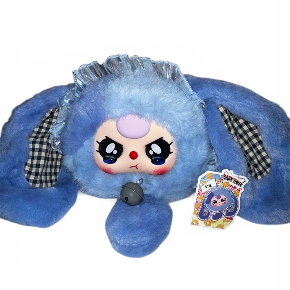 Baby Three Plush Bunny Zipper Pouch Bag Storage-Special Eyes